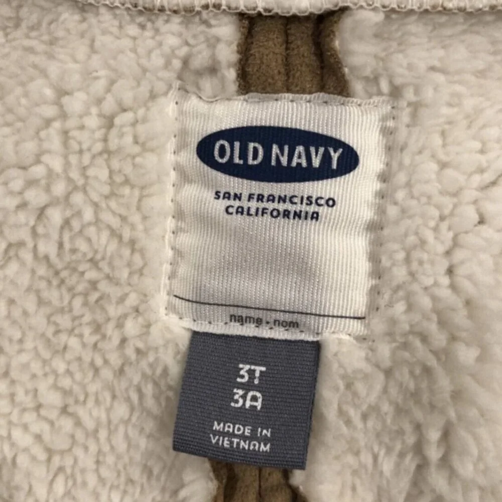 Old Navy 3T Brown Shearling Zipper Vest